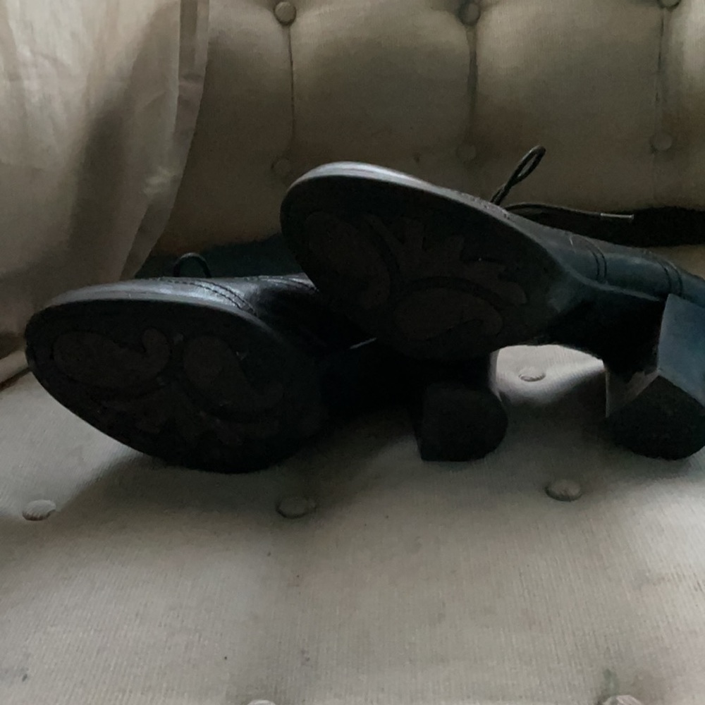 Born handcrafted black leather heeled shoes - Picture 3 of 3